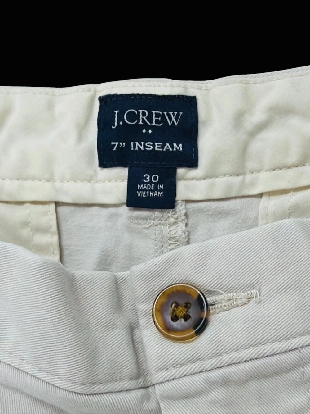 J. Crew Chino Shorts Flat-Front Cotton Blend Mens Size 30